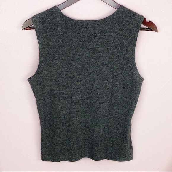 New York & Co. Sleeveless Popover Stretch Shirt Charcoal Gray Small Tank Top - Picture 7 of 8